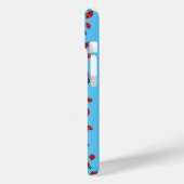 赤いラディバグラッキーパターンスカイブルーの多く Case-Mate iPhoneケース (裏面 / 左)
