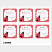 赤いラディバグ蔵書票/本の赤ちゃんシャワーを持って来る スクエアシール (シート)