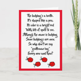 赤いラディバグ&カワイイ詩 カード