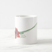 赤いラヌンキュラスの水色コーヒーマグ コーヒーマグカップ (中央)