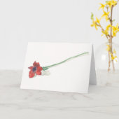 赤いラヌンキュラスの水色 カード (黄色い花)