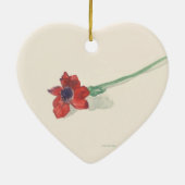 赤いラヌンキュラスの水色 セラミックオーナメント (裏面)