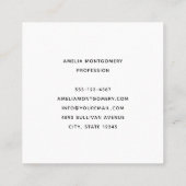 赤いラブハートの猫 かわいいユーモア スクエア名刺 (裏面)