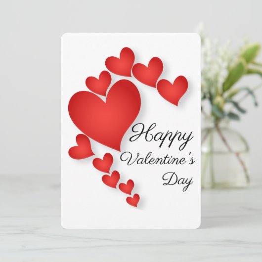 赤いラブハートシェイプバレンタインデーのグリーティングカード シーズンカード (スタンド正面)