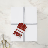 赤いラベルと雪片 ギフトタグ (より糸付き)