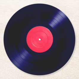 赤いラベルのビニールのフェイクな一見 ラウンドペーパーコースター