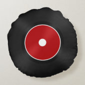 赤いラベル付き78 RPMレコード ラウンドクッション (裏面)