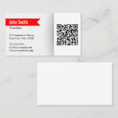 赤いラベルQRコード変換名刺 名刺 (正面/裏面)