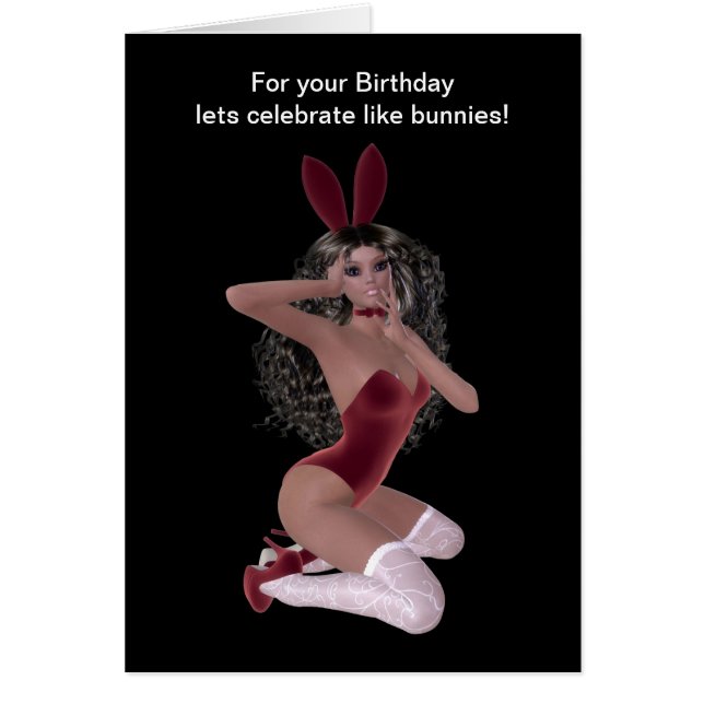 赤いランジェリーの白のストッキングのかわいらしい失敗のバニー (正面)