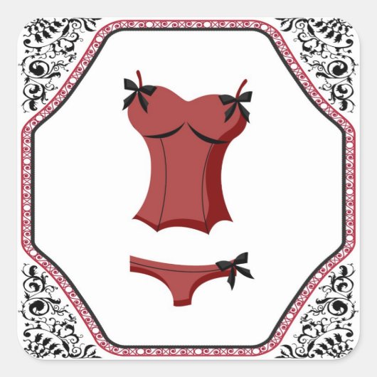 赤いランジェリー |シール スクエアシール (正面)