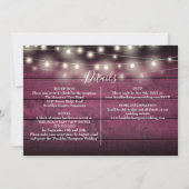 赤いランタンと自然な雰囲気の写真が一つになったウェディング 招待状 (裏面)