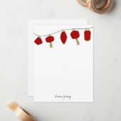 赤いランタンの個人文房具, 4.25 x 5.5#アカランタンの個人文房具# ノートカード (正面/裏面インサイチュ)