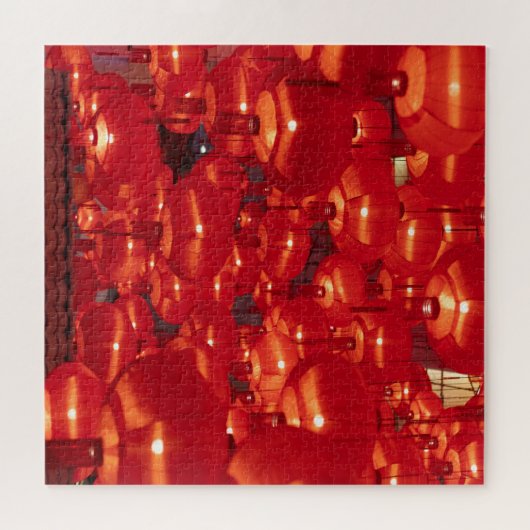 赤いランタン中国の新年 ジグソーパズル (横)