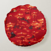 赤いランタン中国の新年 ラウンドクッション (裏面)