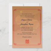 赤いランタン伝統的の中国の結婚式 招待状 (正面)