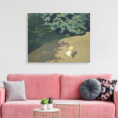 赤いランニングボールの後の少女の少女（幼少期） キャンバスプリント (インサイチュ (リビング))