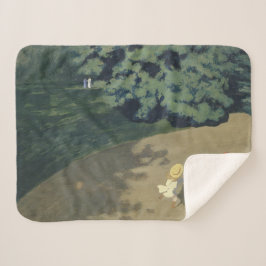 赤いランニングボールの後の少女の少女（幼少期） シェルパブランケット