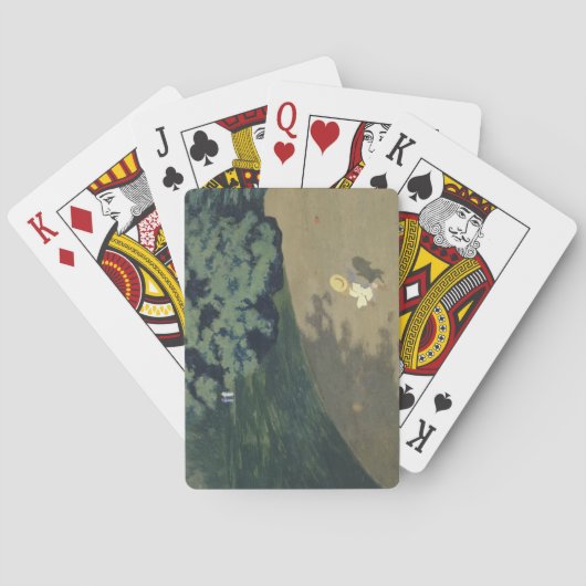 赤いランニングボールの後の少女の少女（幼少期） トランプ (裏面)