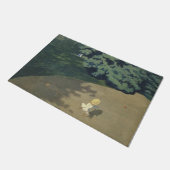 赤いランニングボールの後の少女の少女（幼少期） ドアマット (アングル)