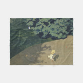 赤いランニングボールの後の少女の少女（幼少期） フリースブランケット