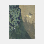 赤いランニングボールの後の少女の少女（幼少期） フリースブランケット (正面)