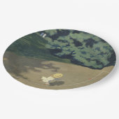 赤いランニングボールの後の少女の少女（幼少期） ペーパープレート (アングル)