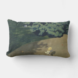 赤いランニングボールの後の少女の少女（幼少期） ランバークッション