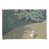 赤いランニングボールの後の少女の少女（幼少期） 枕カバー (正面右)