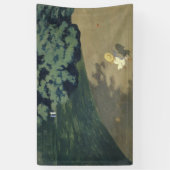 赤いランニングボールの後の少女の少女（幼少期） 横断幕 (縦)