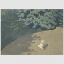 赤いランニングボールの後の少女の少女（幼少期）