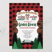 赤いランバージャックジェンダーが赤いシャワーを明らかにする 招待状 (正面/裏面)