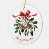 赤いリエレガントボン付き水色ミスタトウ セラミックオーナメント (左)