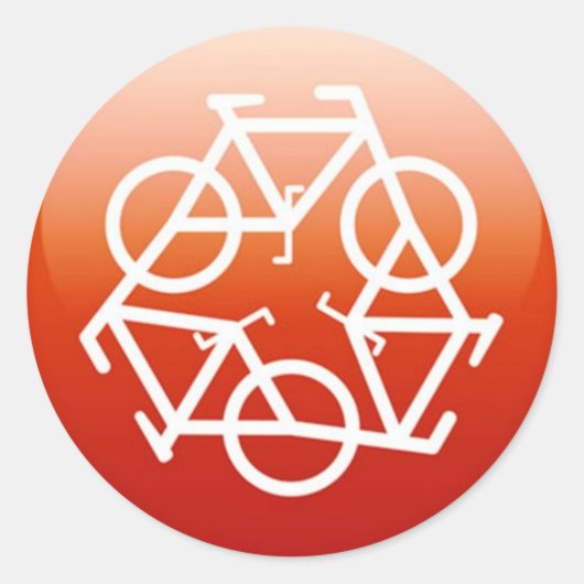 赤いリサイクル記号 ラウンドシール (正面)