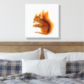 赤いリスの水の色の絵画アートワークプリント キャンバスプリント (インサイチュ (寝室))