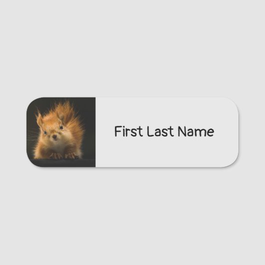 赤いリス動物の名前タグをカスタマイズする 名札 (正面)