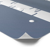 赤いリス白いヒノキの木のペーパーカット ポスター (角)