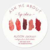 赤いリップスティックの色のスチ頼ャンプロモーション ラウンドシール (正面)