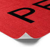 赤いリネンのテクスチャフォトポスターにレジスト&持続 ポスター (角)