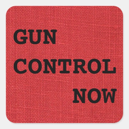 赤いリネンの写真で銃の制御を今 スクエアシール (正面)