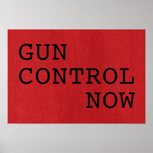 赤いリネン写真の抗議サインで銃の制御を今 ポスター (正面)