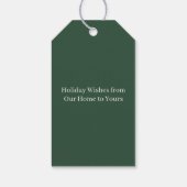 赤いリボンが付いたエレガントなクリスマスツリーとプレゼント ギフトタグ (裏面)