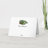 赤いリボンが付いたクリスマスのキスミト カード (裏面)