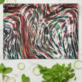 赤いリボンとシアンの戦争 キッチンタオル (折り畳み)