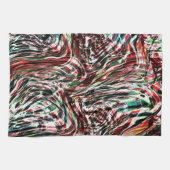 赤いリボンとシアンの戦争 キッチンタオル (横)