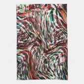 赤いリボンとシアンの戦争 キッチンタオル (縦)