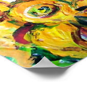 赤いリボンとヒマワリの付いた猫 ポスター (角)