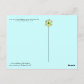 赤いリボンとヒマワリの付いた猫 ポストカード (裏面)