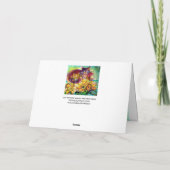 赤いリボンとヒマワリの父の日を持つ猫 カード (裏面)