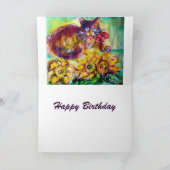 赤いリボンとヒマワリハッピーバースデー カード (内部)