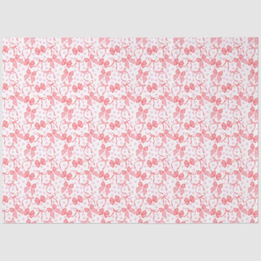 赤いリボンとピンクのドット 薄葉紙 (正面)